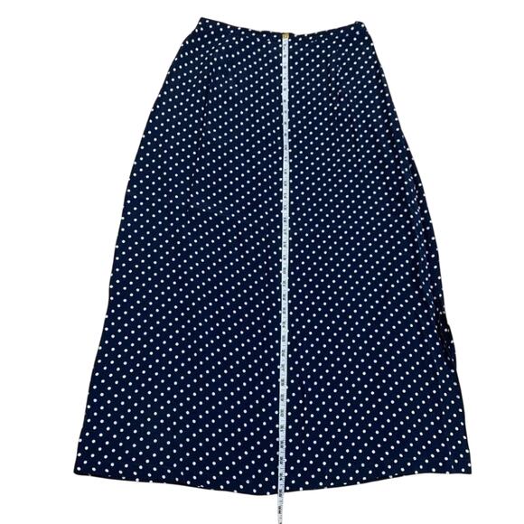 JM Collection Jennifer Moore Midi Skirt Polka Dot indigo harvest sun blue sz 10 - Picture 5 of 12
